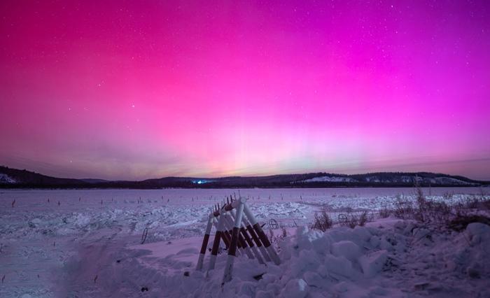 黑龙江大兴安岭现绚丽极光
