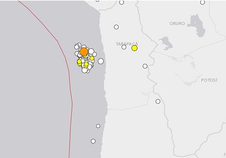 智利过去一个月内发生近百次地震数次超6.0级