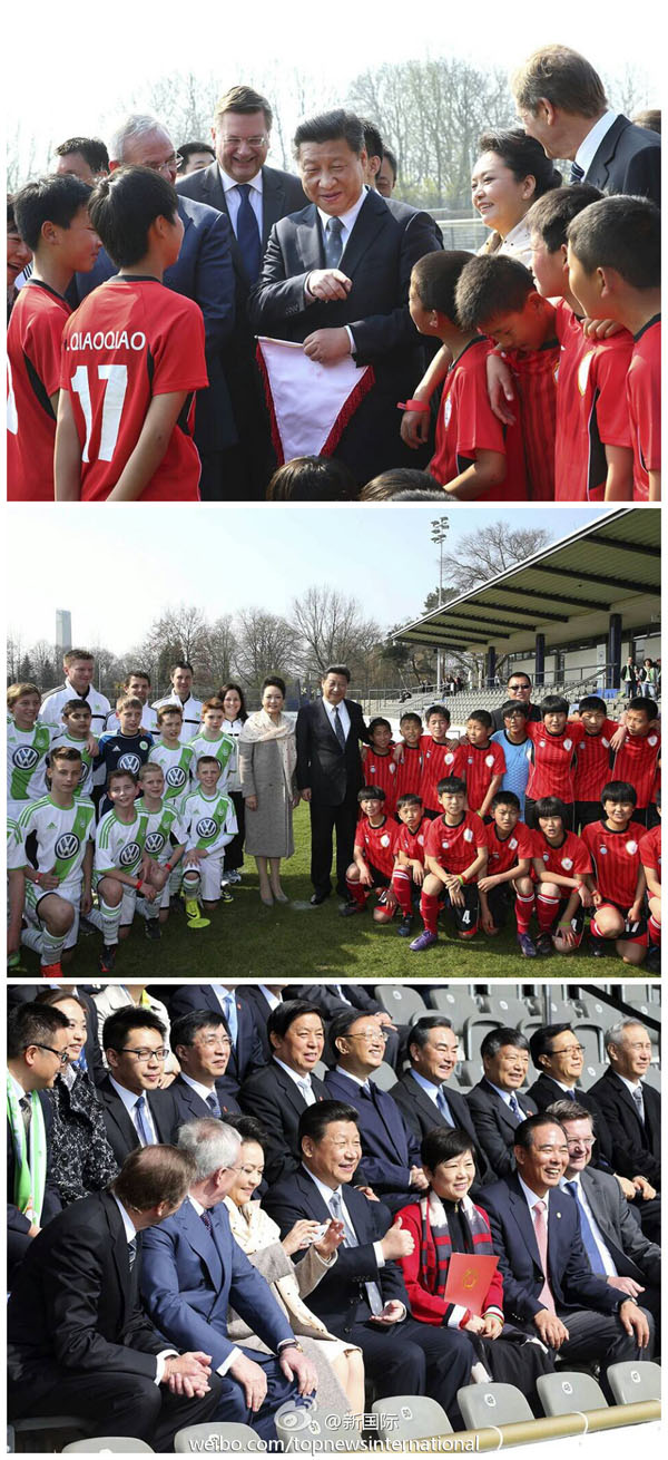 习近平看望足球少年:希望你们成为国际球星(图)